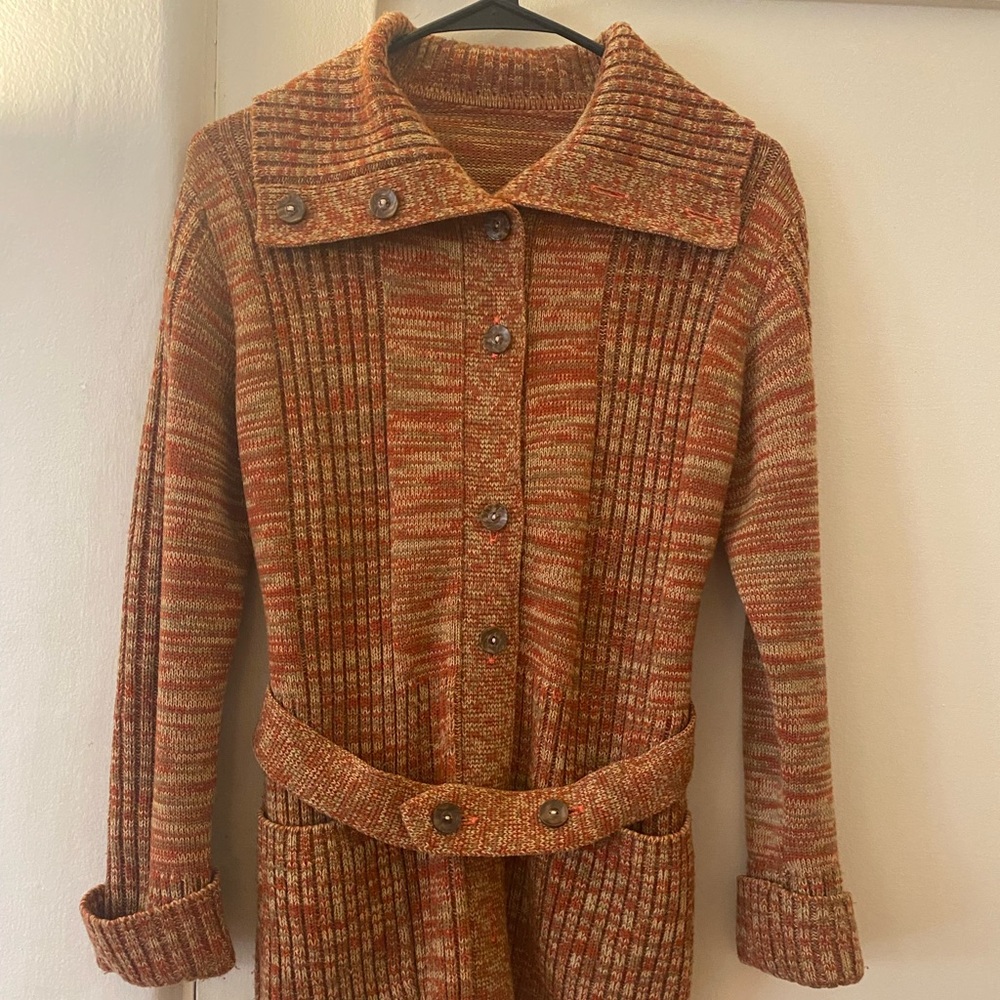 Vintage Orange Knit Cardigan
